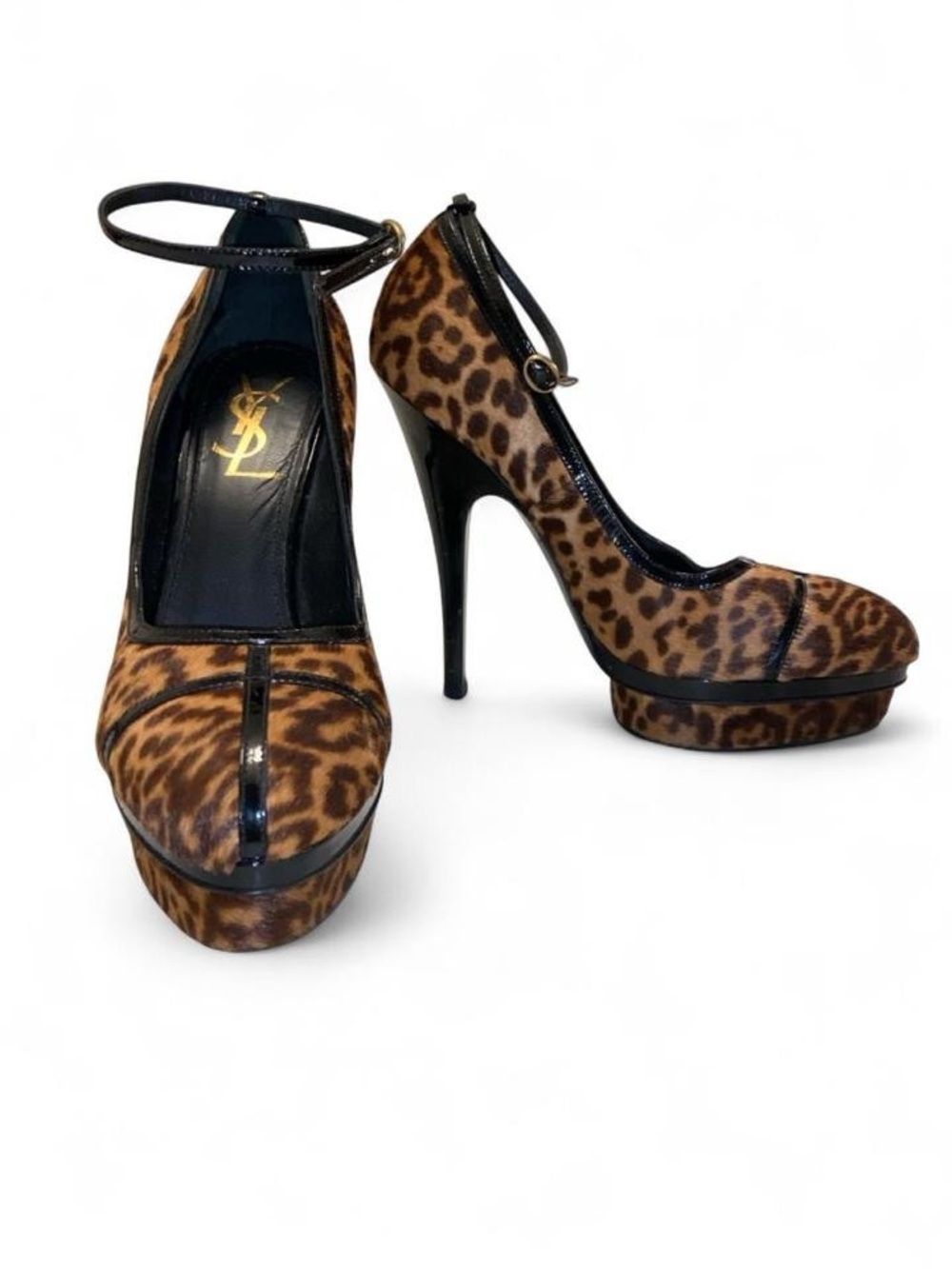 Yves Saint Laurent Vintage Leopard Print Platform Heels